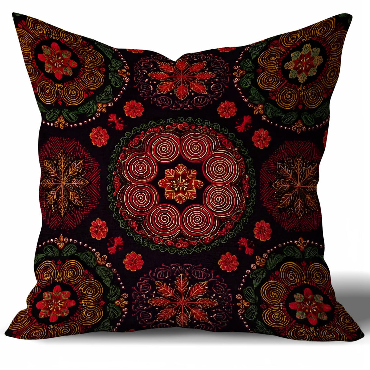 Vintage William Morris Inspired Poppy Floral Throw Pillow Cover 18×18,Olive Green Botanical Cushion Cover,Retro Floral Art Decorative Square Double-Sided Pillowcase for Sofa Bed Farmhouse
