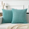Kevin Textile Soft Corduroy 18x18 Inch Pillow Covers 2 Pack, Dark Green