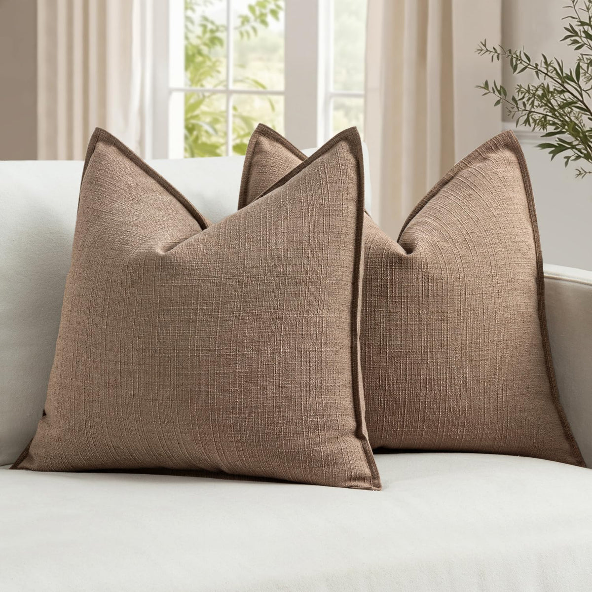 MIULEE Thick Textured Navy Blue Decorative Throw Pillow Covers 18x18 Inch