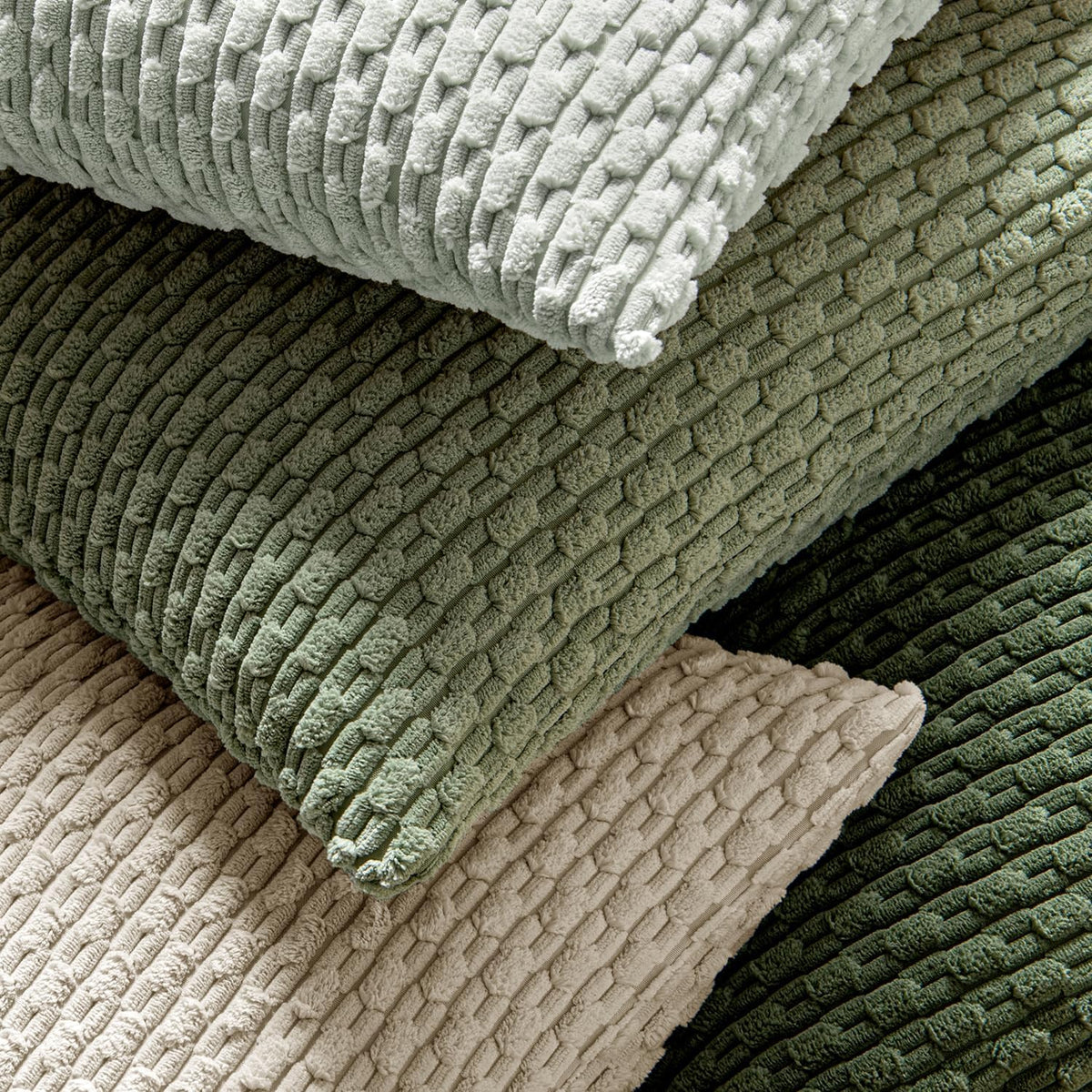 MIULEE Decorative Throw Pillow Covers 20x20 Sage Green Textured Corduroy