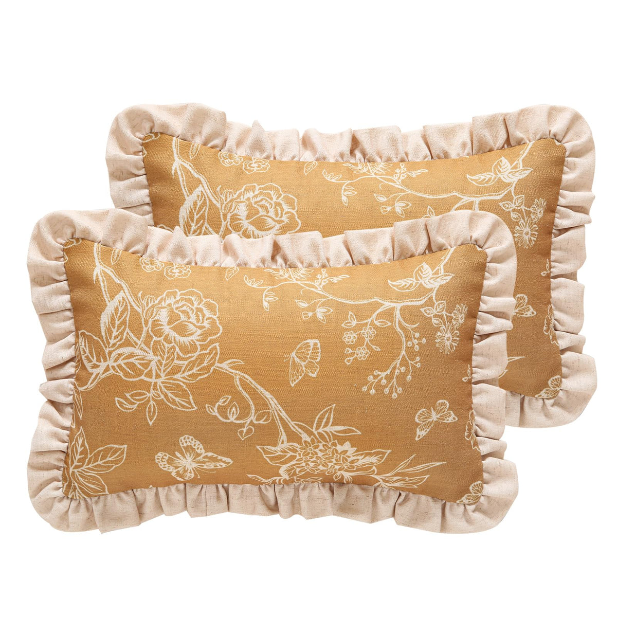 ISAENNE Vintage Elegant Linen Square Throw Pillow Cover,18"x18"-Albano A