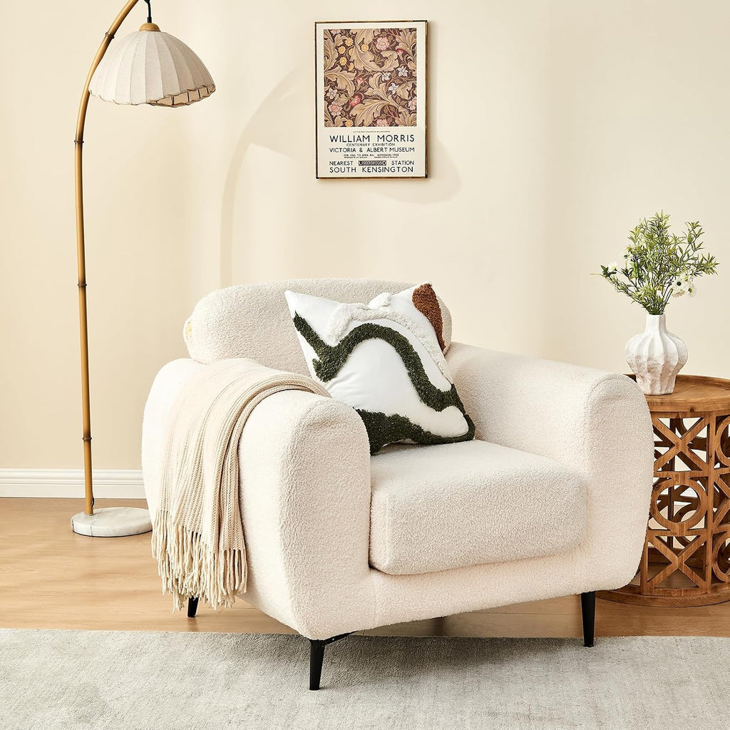 lifein 18x18 Pillow Covers-Throw Pillow Covers Boho Couch Pillows Embroidered Decorative Accent Pillows Mid Century Textured Pillowcases for Couch Sofa Living Room Bed (Olive Green and Cream)
