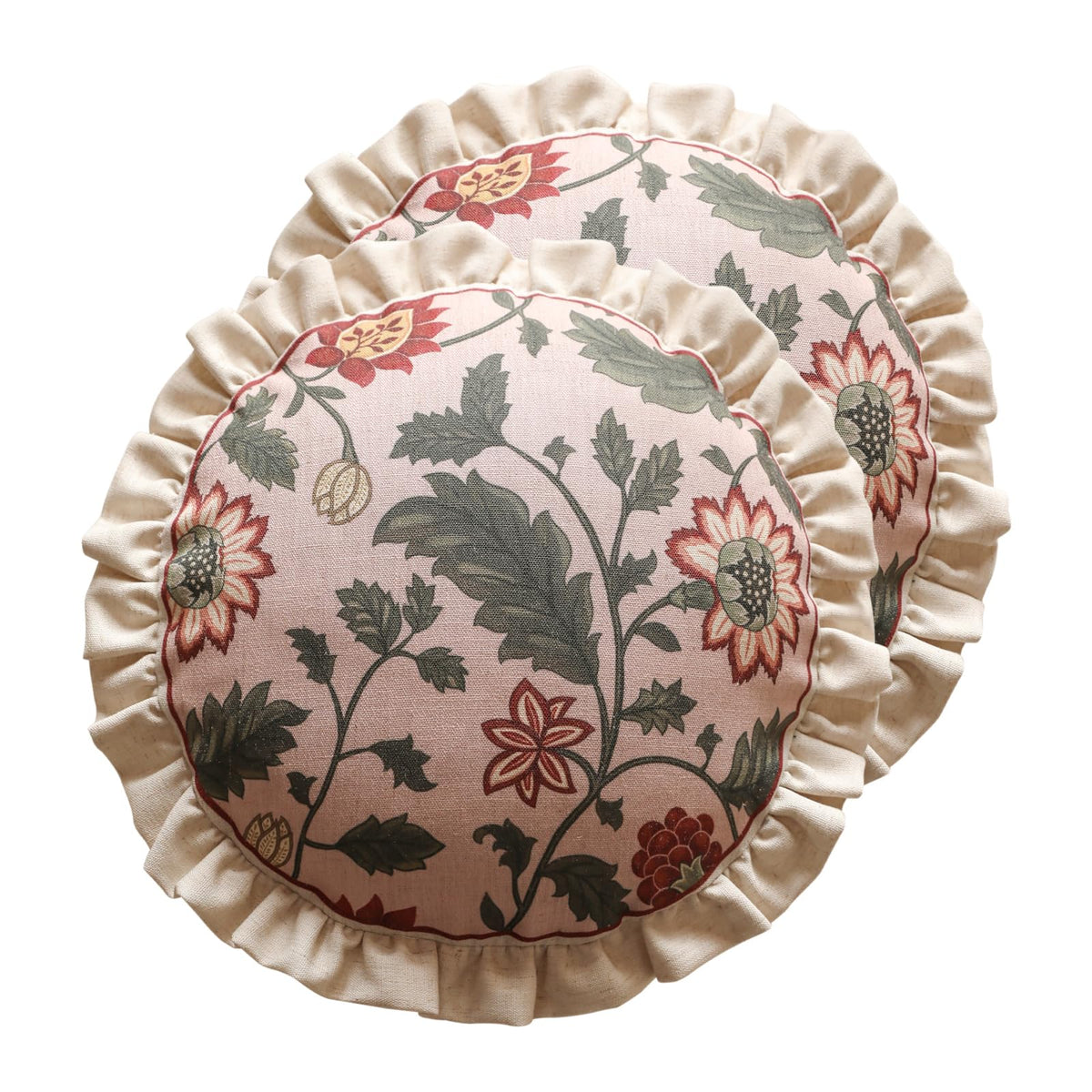 ISAENNE Vintage Elegant Linen Square Throw Pillow Cover,18"x18"-Albano A