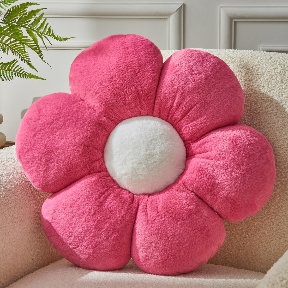Flower Pillow,19.6In Daisy Pillow Blue Throw Pillows