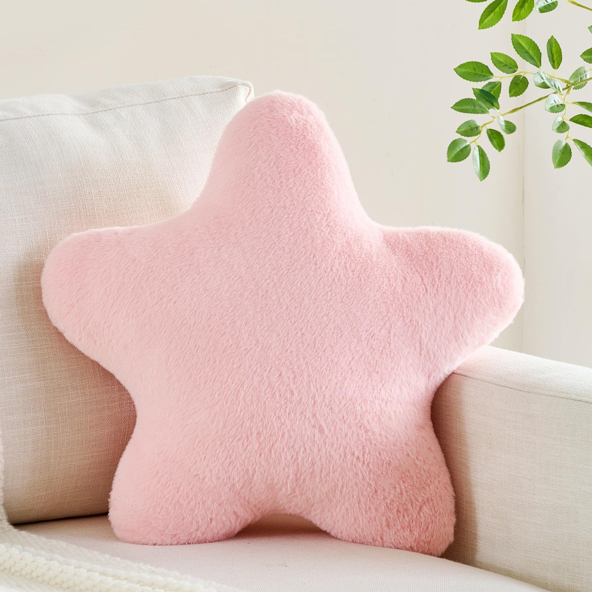 Star Pillow,Star Shaped Decorative Throw Pillow for Bed Couch,Yellow,15.7"