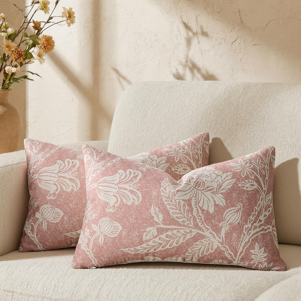 Cotton Navy Blue 18x18 Floral Decorative Sofa Couch Throw Pillow Covers
