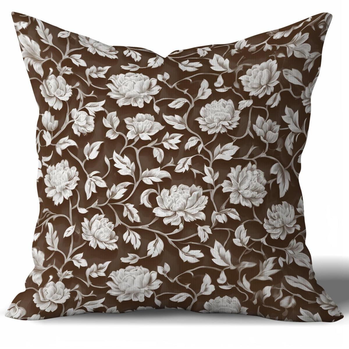 Vintage William Morris Inspired Poppy Floral Throw Pillow Cover 18×18,Olive Green Botanical Cushion Cover,Retro Floral Art Decorative Square Double-Sided Pillowcase for Sofa Bed Farmhouse