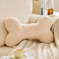 XVTRU Bone Pillow Cute Decorative Throw Pillow Bone Shaped Pillows for Aesthetic Home Decorative Cushion Pet Plush Pillow for Bed Sofa Couch (Ivory, 15 Inch)