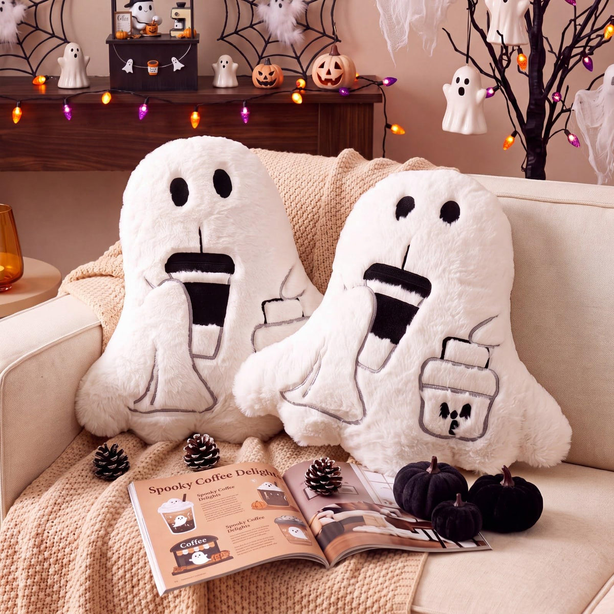 Konohan 3 Pcs Christmas Gingerbread Man Throw Pillows for Christmas Decor