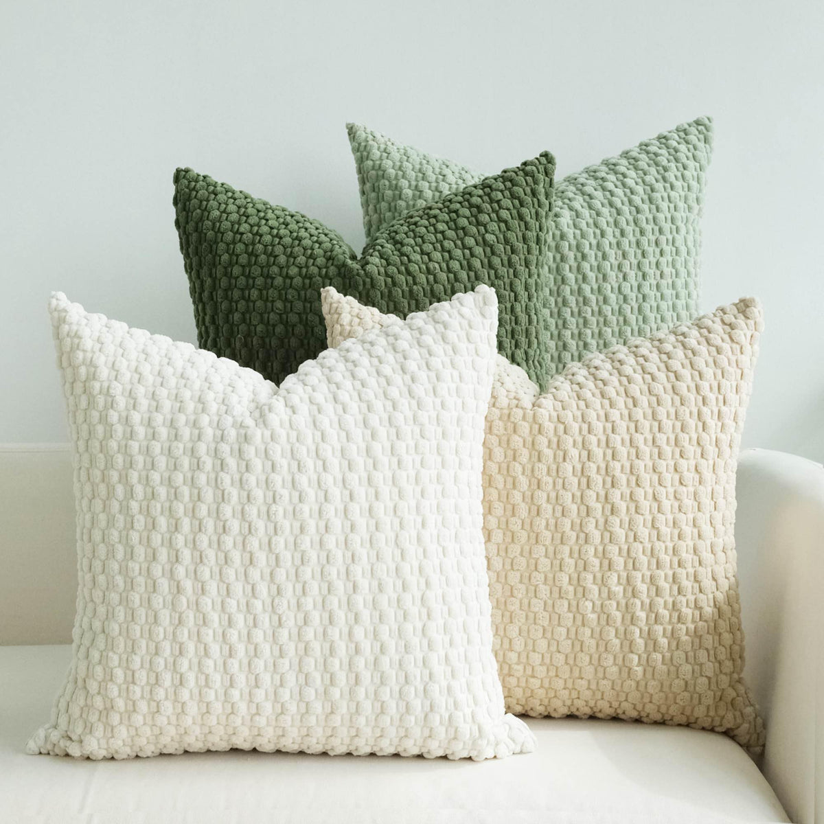 JOJUSIS Pack of 4 Throw Pillow Covers, Cream-Chocolate, 18 x 18 Inch