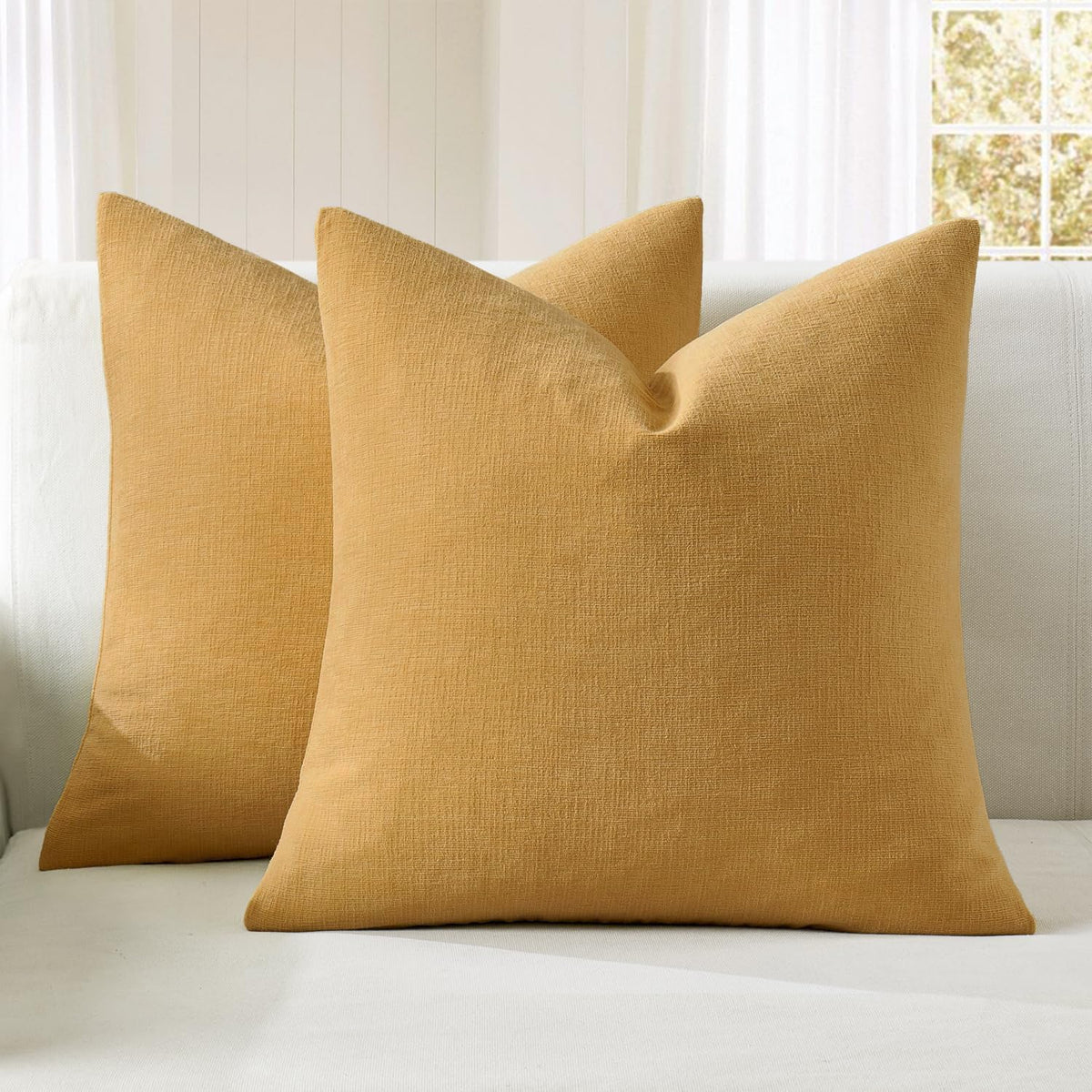 MIULEE Sage Green Chenille Couch Throw Pillow Covers, 18x18