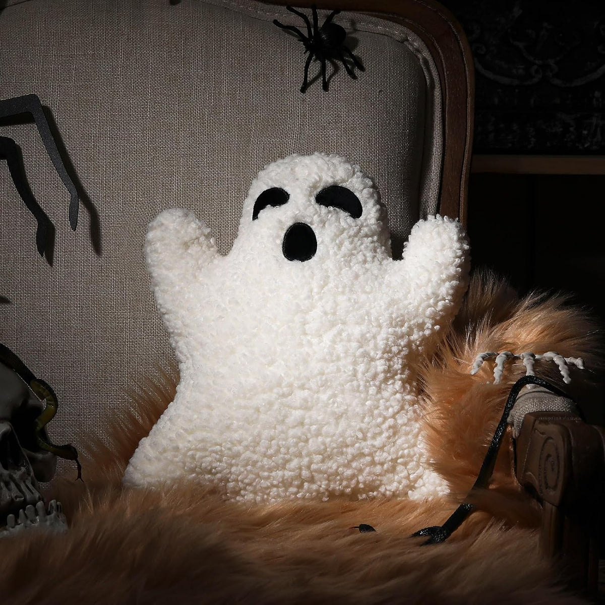 Shappy 3 Pcs Halloween Ghost Throw Pillows Cute Soft Decorative Pillows