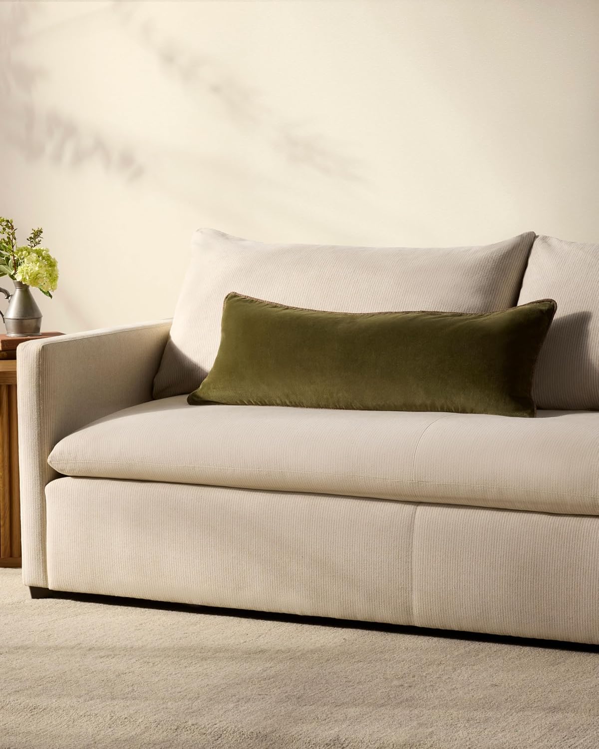Loloi Chris Loves Julia Liza Dark Green 13'' x 35'' Cover w/Down Pillow
