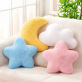 Junkin 4 Pcs Plush Cloud Star Moon Throw Pillow Set, Multicolored