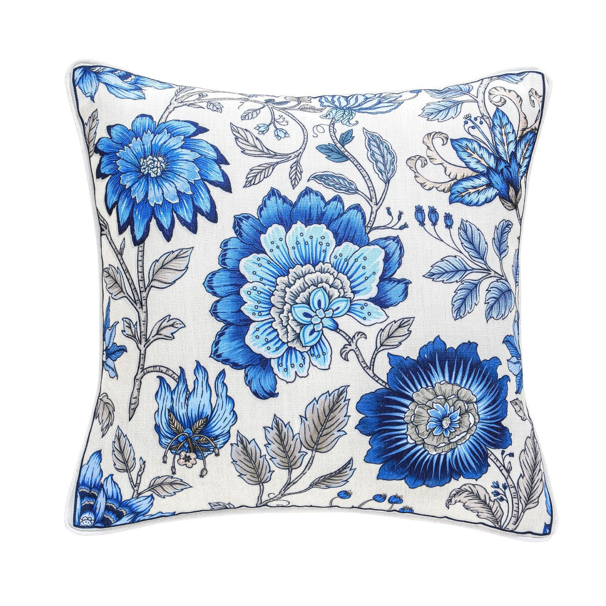 ISAENNE Vintage Elegant Linen Square Throw Pillow Cover,18"x18"-Albano A