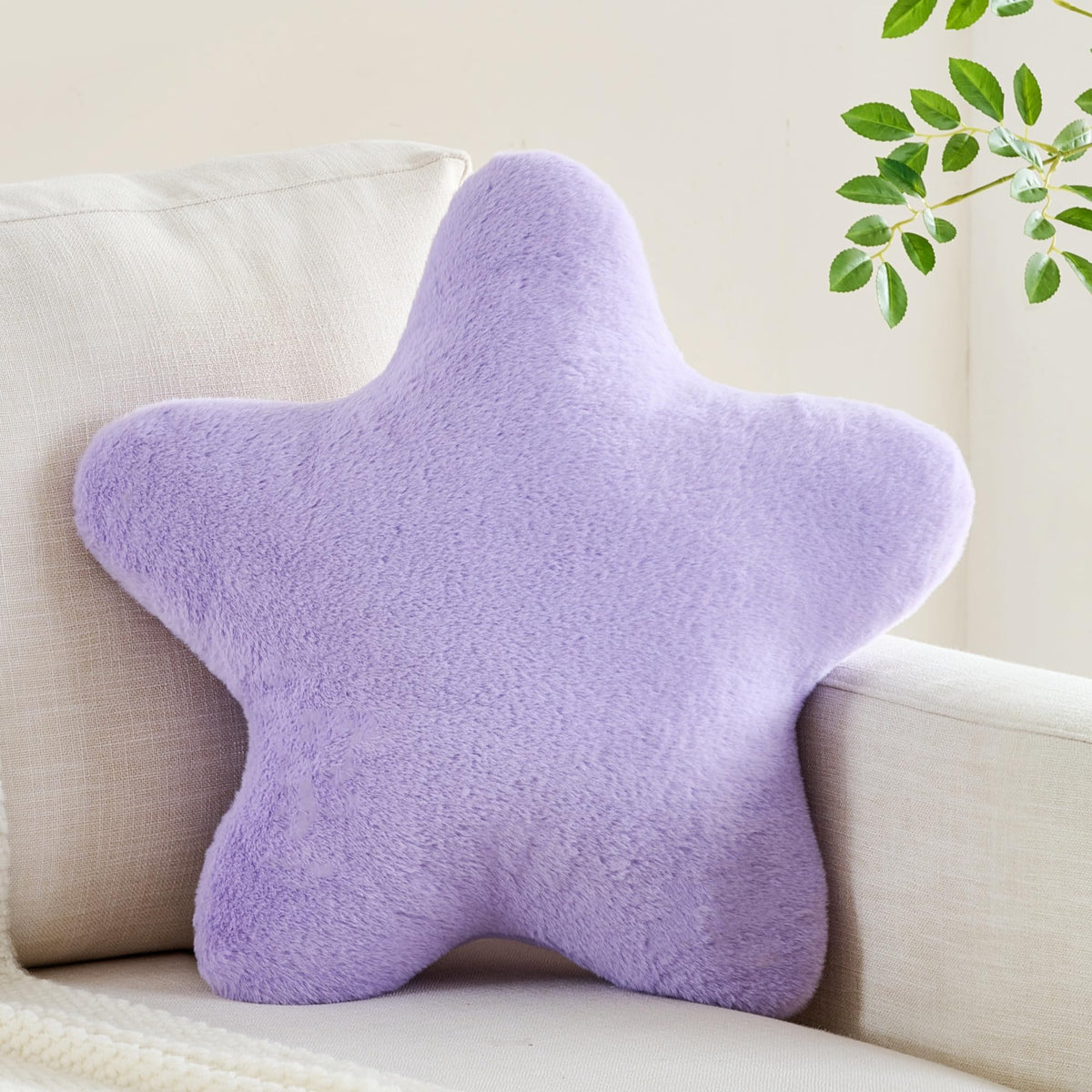 Star Pillow,Star Shaped Decorative Throw Pillow for Bed Couch,Yellow,15.7"