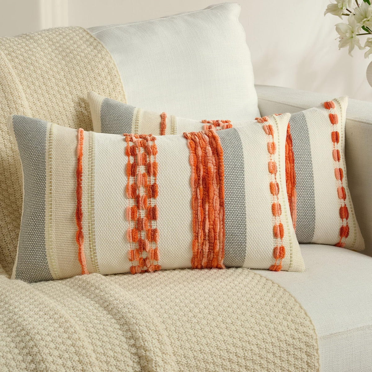 FUTEI Pack of 2 Chenille Throw Pillow Covers 45 x 45 cm,Teal