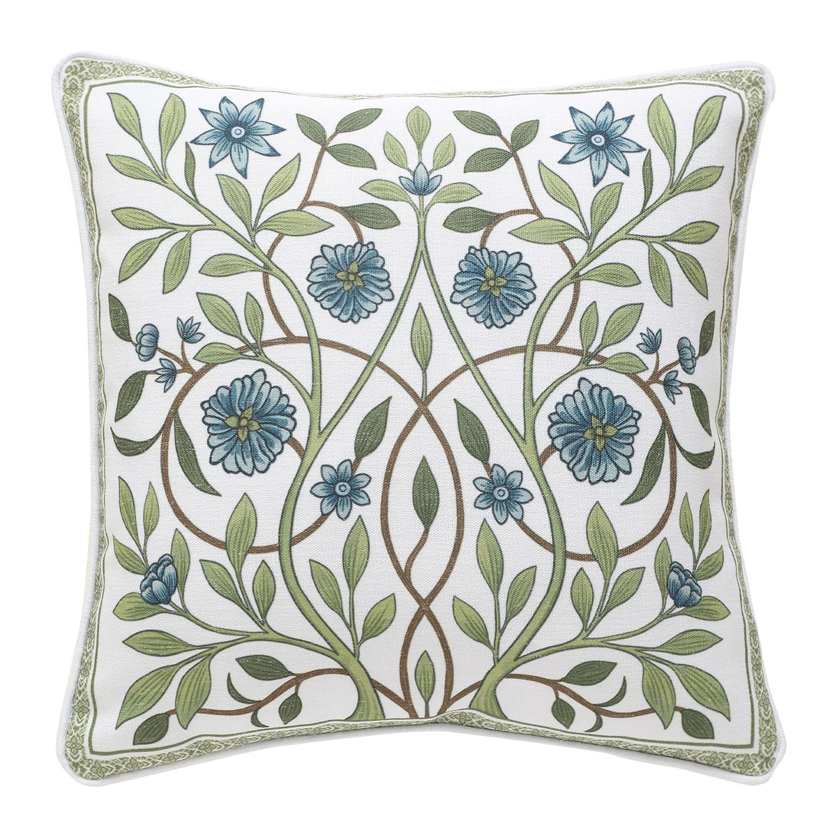 ISAENNE Vintage Elegant Linen Square Throw Pillow Cover,18"x18"-Albano A