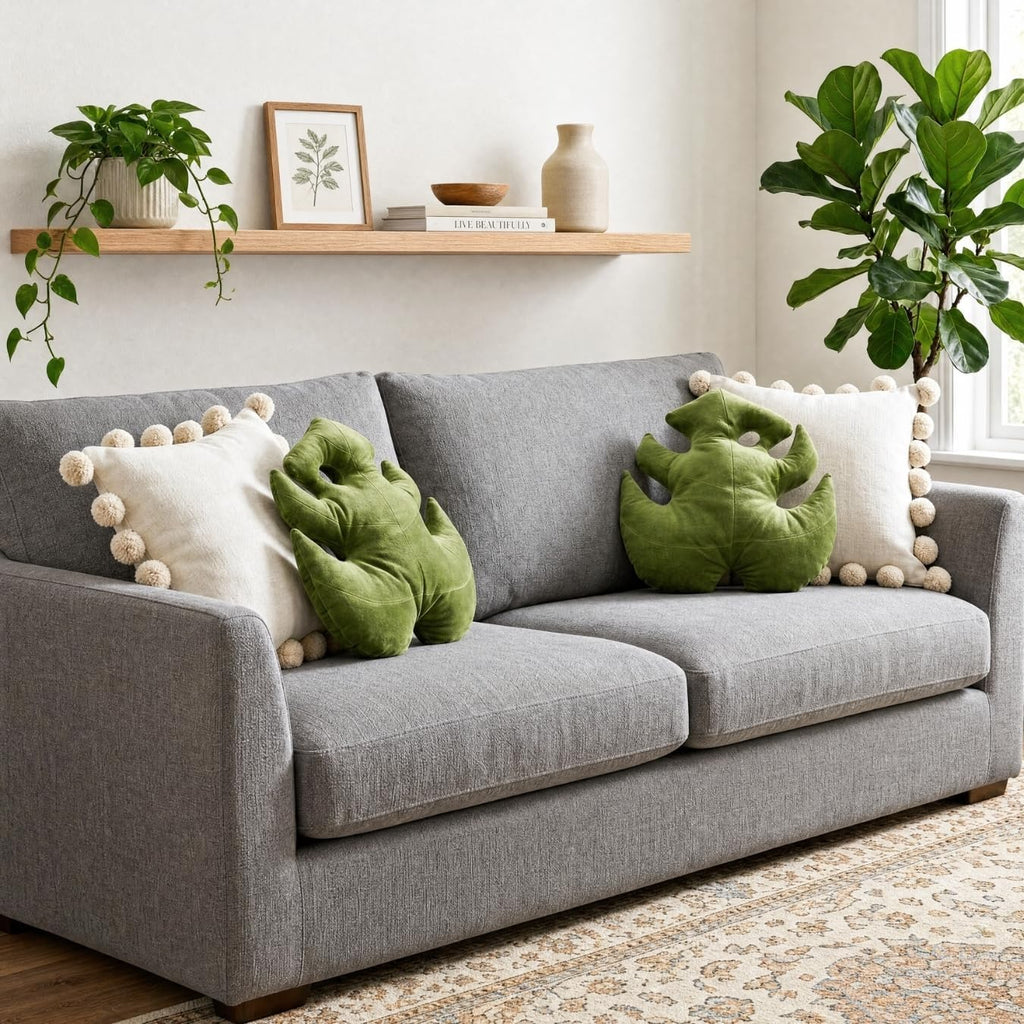 Green Philosophy Co. - Leaf™ Pillow - Monstera Mossy Earth - 17x16 in