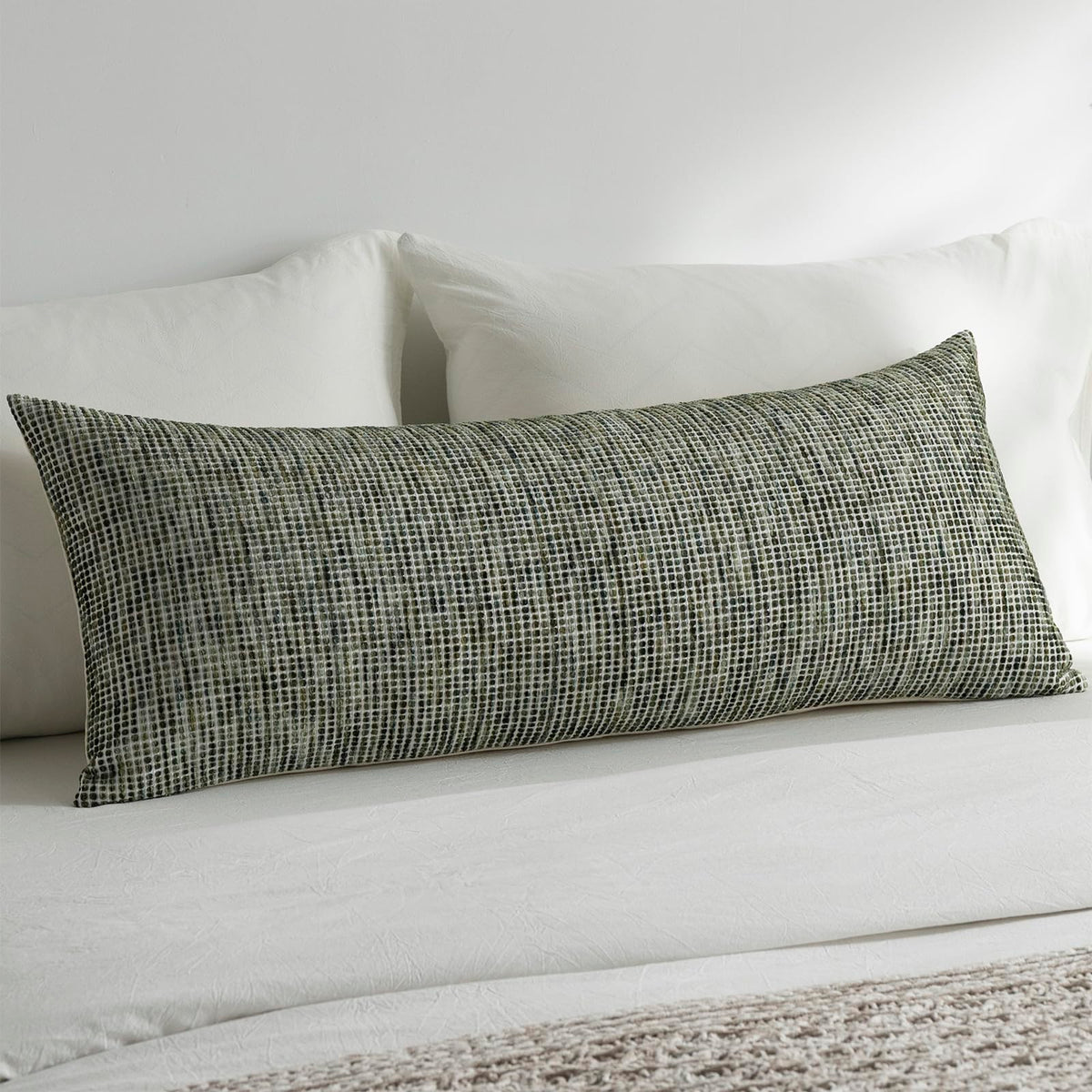 Pack of 2 Neutral Throw Pillow Covers 18x18 Boho Textured Dots Stripe Chenille Square Decorative Pillow Cases Accents for Living Room Couch Bed Farmhouse Home Decor, Taupe