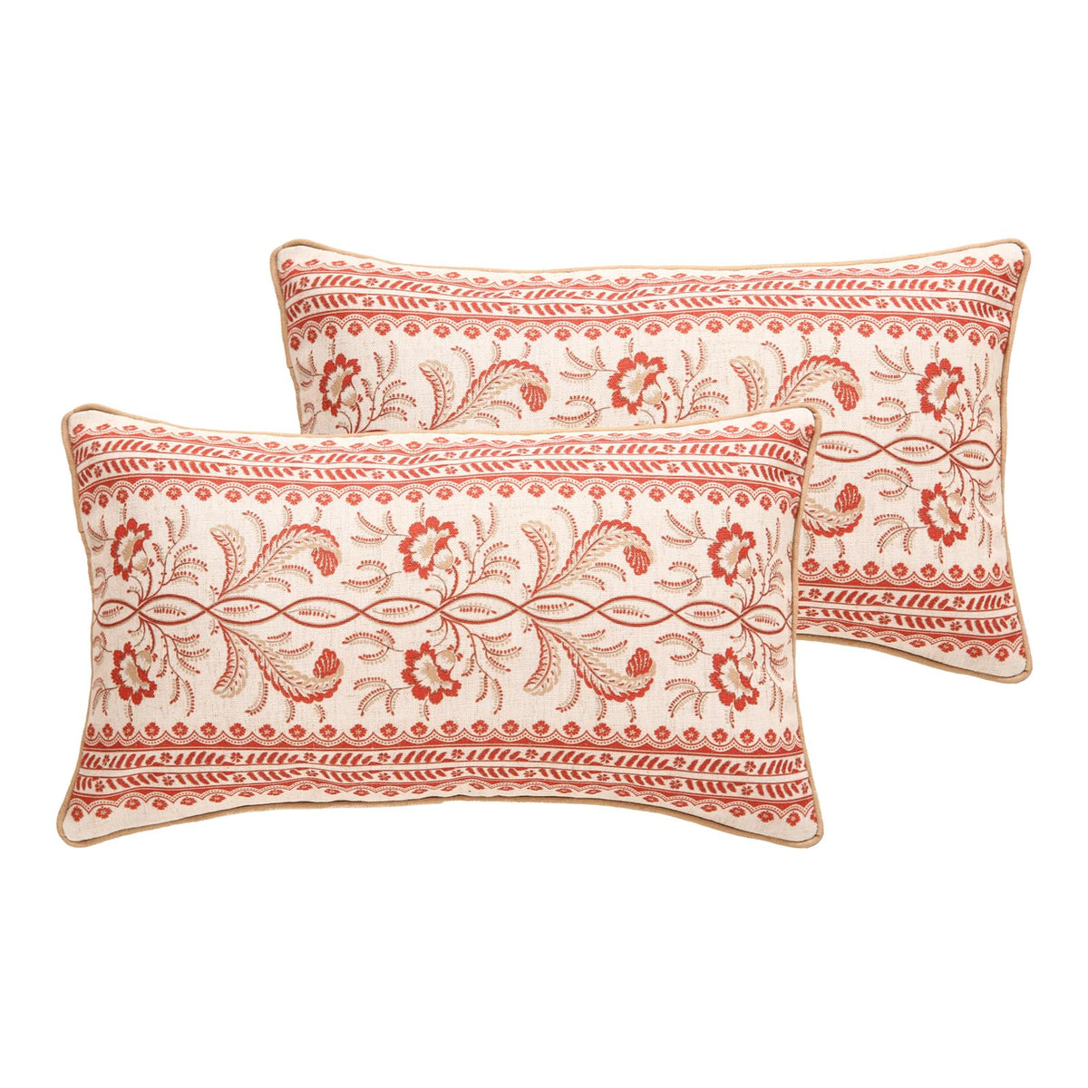 ISAENNE Vintage Elegant Linen Square Throw Pillow Cover,18"x18"-Albano A