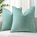 decorUhome Chenille Ultimate Gray Throw Pillow Covers 18x18 Set of 2