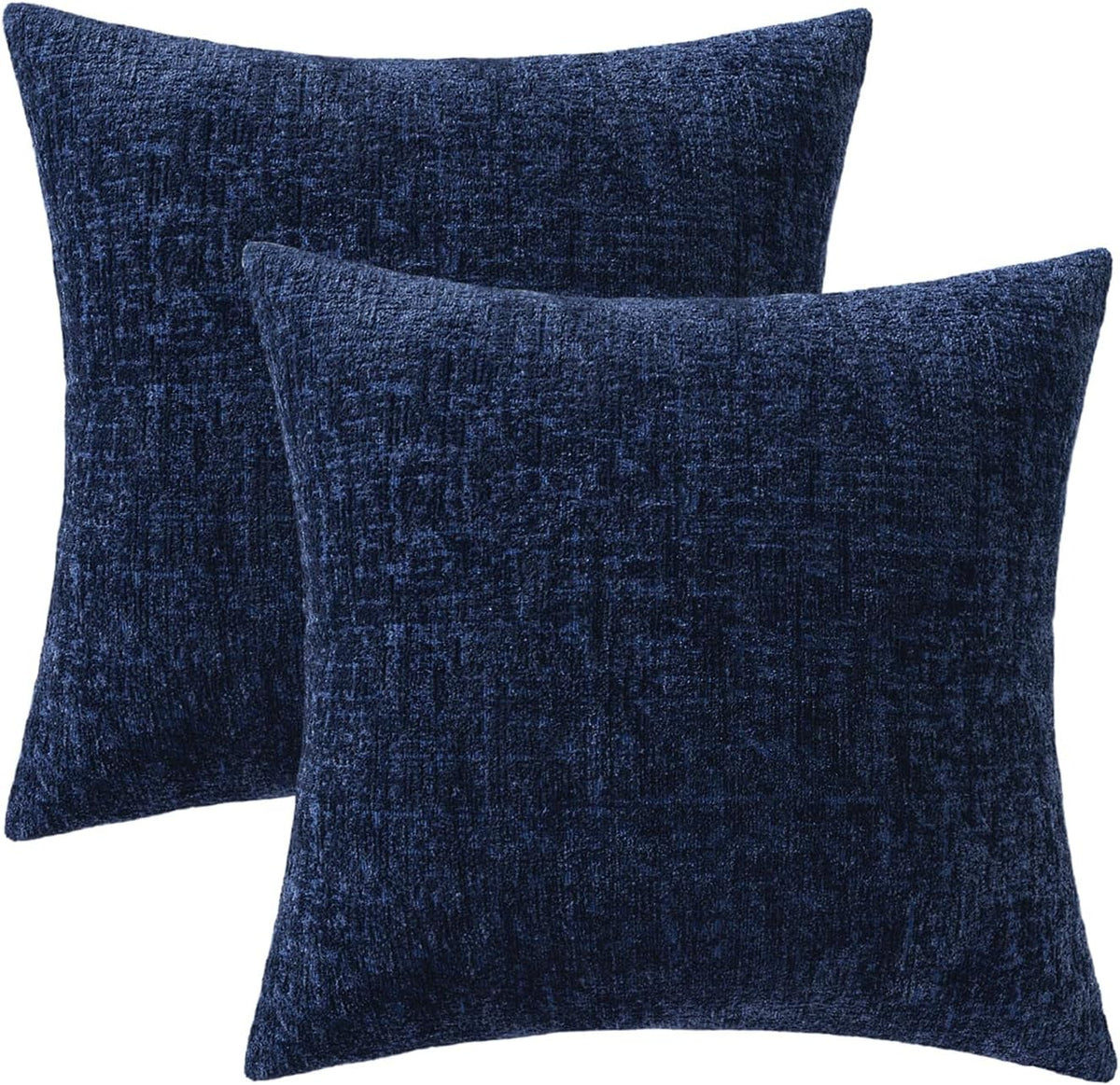 MIULEE Couch Pillow Covers Textured Chenille Home Decor 20x20 Navy Blue