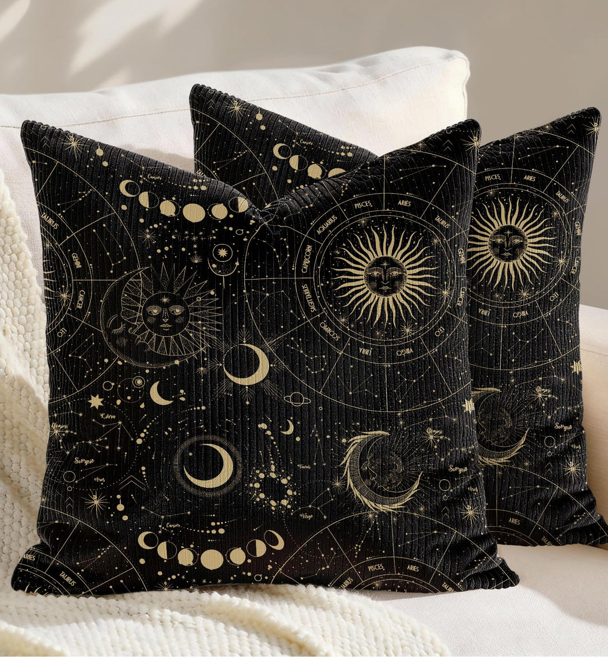 Corduroy Throw Pillow Covers 18x18 - Set of 2 Decorative Spring Pillow Covers with Zipper Farmhouse Decor Cottage Throw Pillowcases for Couch Sofa Living Room Home Bedroom, PK Floral