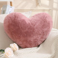 EastTree Heart Pillows, Light Blue Heart Shaped Pillows, Love Throw Pillows Gifts, Ultra Soft Faux Rabbit Fur Small Cute Pillows, Women Girls Kid Room Decor 10x13 Inch