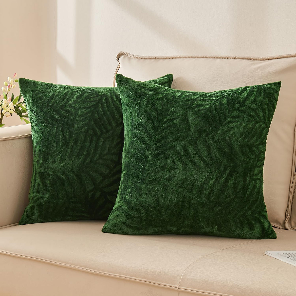 SOCHOW Fall Decorative Throw Pillow Covers 18x18 Inches Set of 2, Caramel