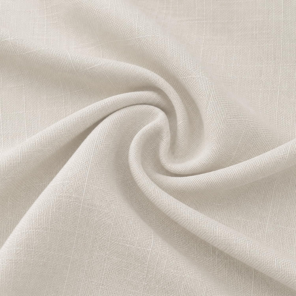 Meekio Linen Blend Throw Pillow Covers 20x20 Set of 2, Ivory