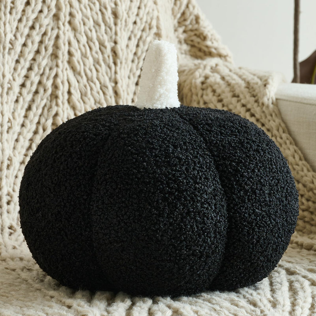 Pumpkin Pillows, Halloween Fall Room Décor (Orange, 8.6 Inches)
