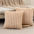 ZLINA Faux Fur Decorative Throw Pillow Covers 22 x 22 Inch,Black