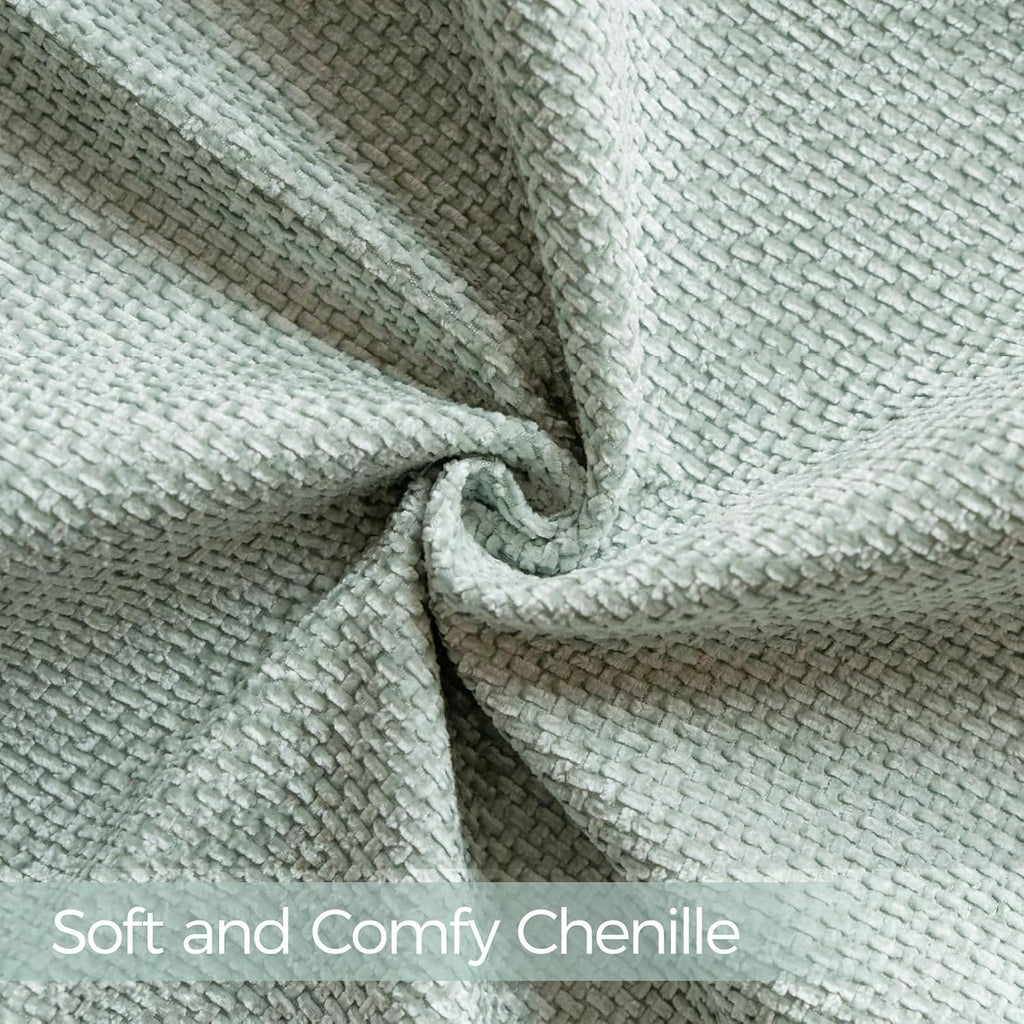 a moment Light Green Chenille Throw Pillow Covers 20x20 Inch Pack of 2 Modern Decorative Throw Pillow Covers Farmhouse Cross Covers Home Decor for Sofa Bedroom Living Room Spring