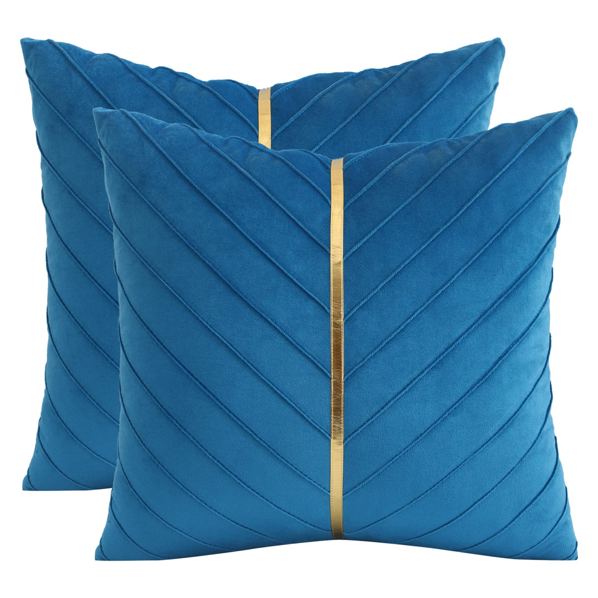 Velvet Throw Pillow Covers 18x18 Pack of 2 Gold Decor Olive Green