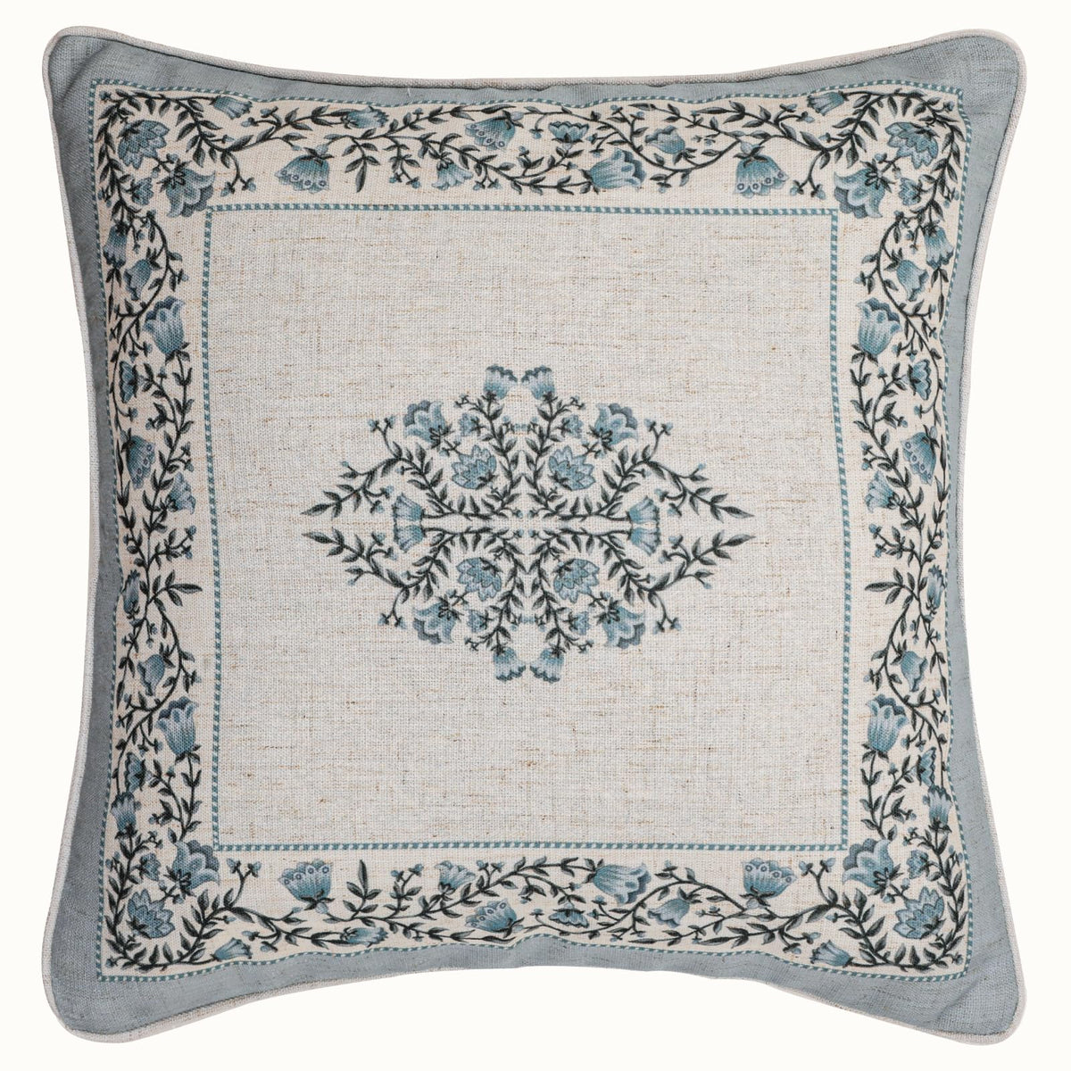 ISAENNE Vintage Elegant Linen Square Throw Pillow Cover,18"x18"-Albano A