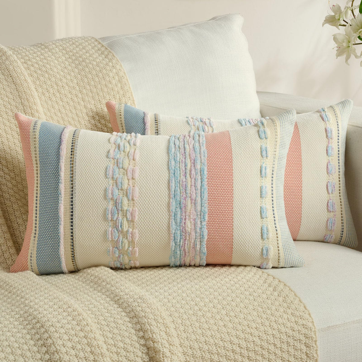 FUTEI Pack of 2 Chenille Throw Pillow Covers 45 x 45 cm,Teal