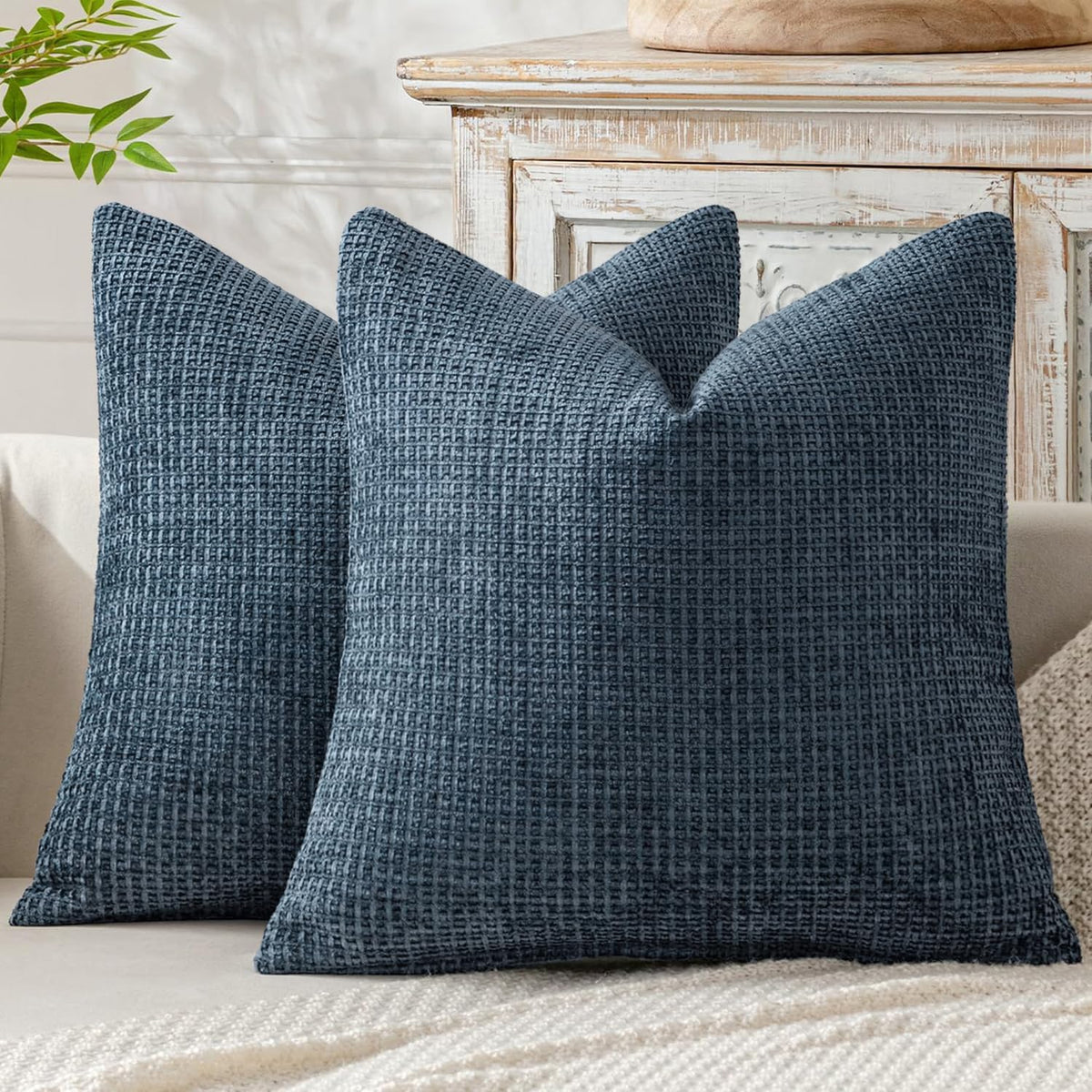 MIULEE Decorative Couch Throw Pillow Covers 20x20 Inch Neutral Beige 2 Pack