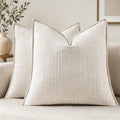 decorUhome Sage Green Textured Linen Throw Pillow Covers 18x18 Set of 2