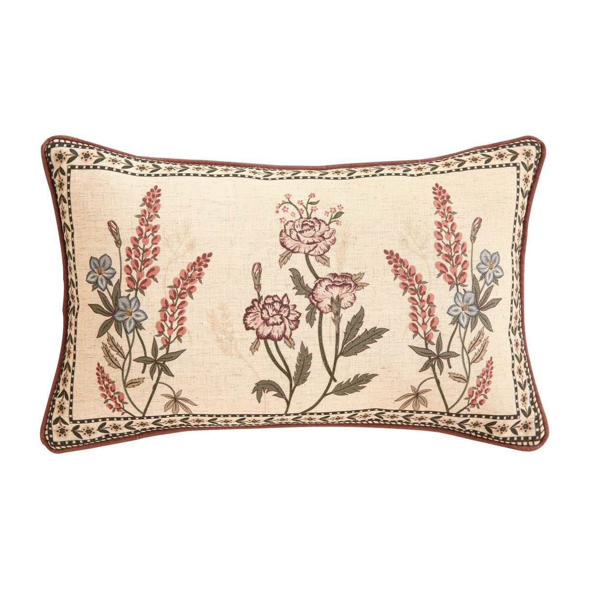 ISAENNE Vintage Elegant Linen Square Throw Pillow Cover,18"x18"-Albano A