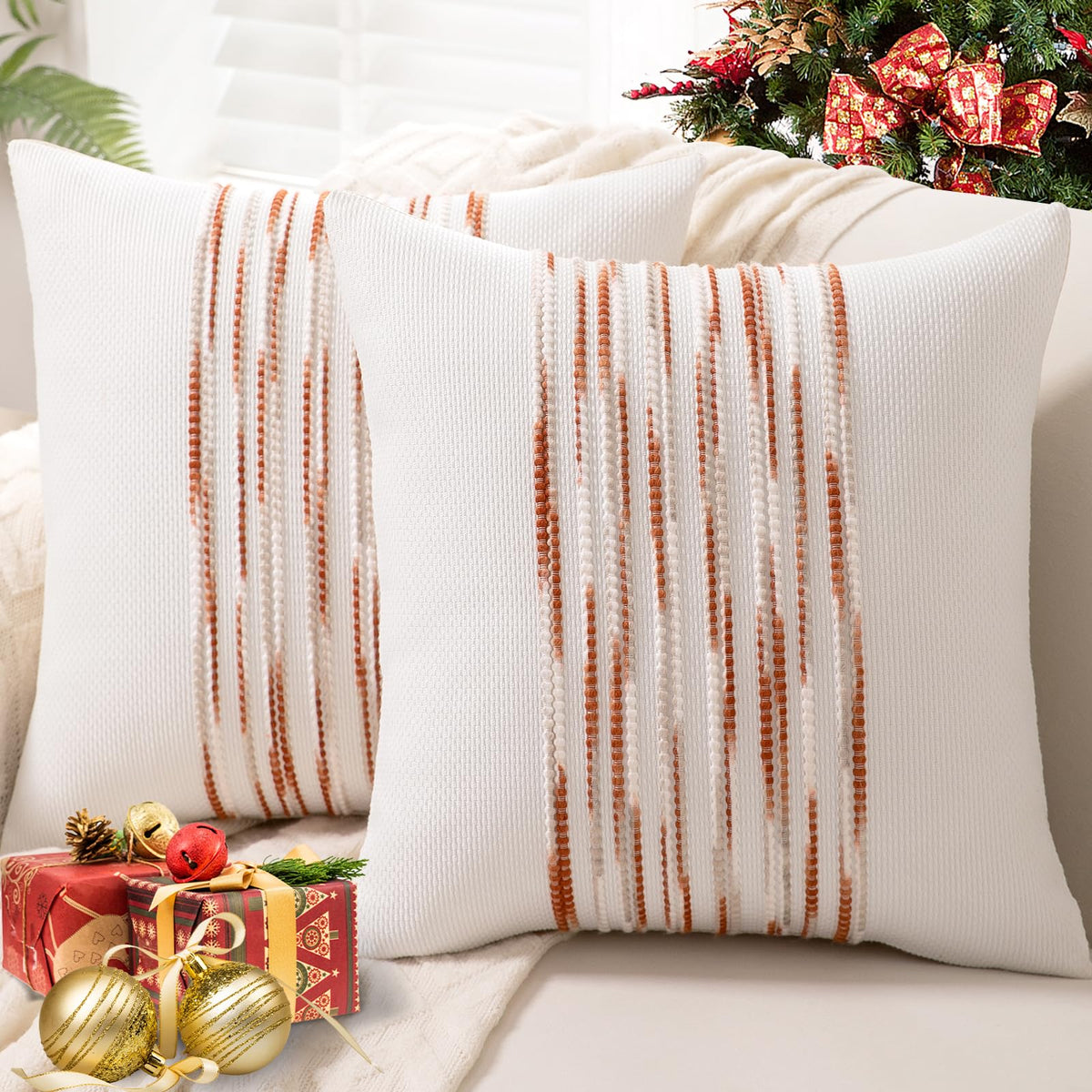 Boho Throw Pillow Covers Decorative Neutral Farmhouse Pillow case