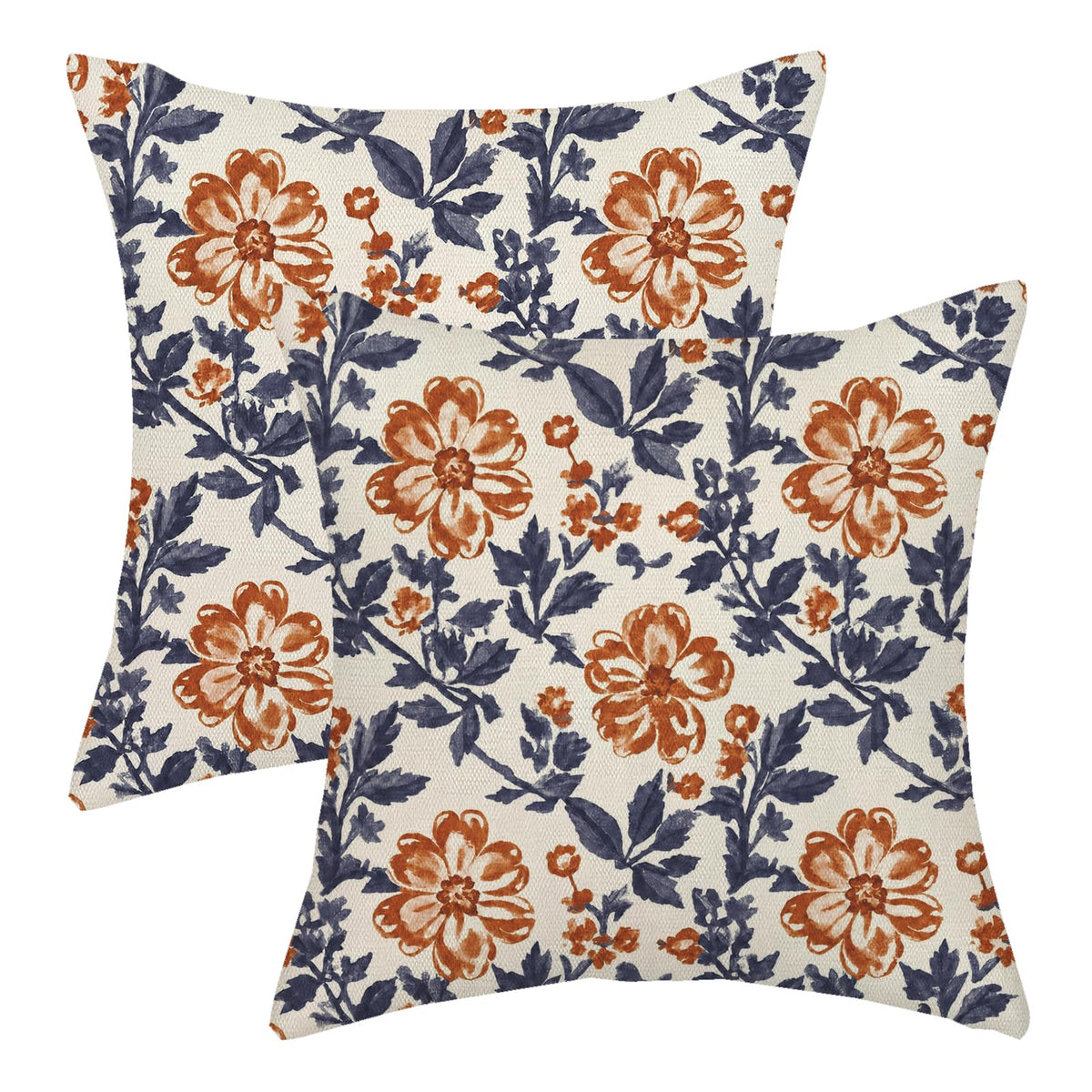 Sage Green Pillow Covers 18x18 Set of 2 Light Green Chinoiserie Bird Floral Throw Pillows Outdoor Decor Vintage Hummingbird Flower Pillow Cases Linen Decorative Cushion Cover for Couch Sofa