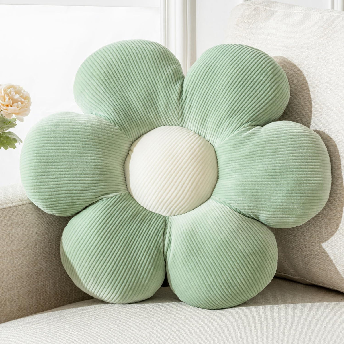 Flower Pillow,15.75" Daisy Pillow Purple Decorative Pillows