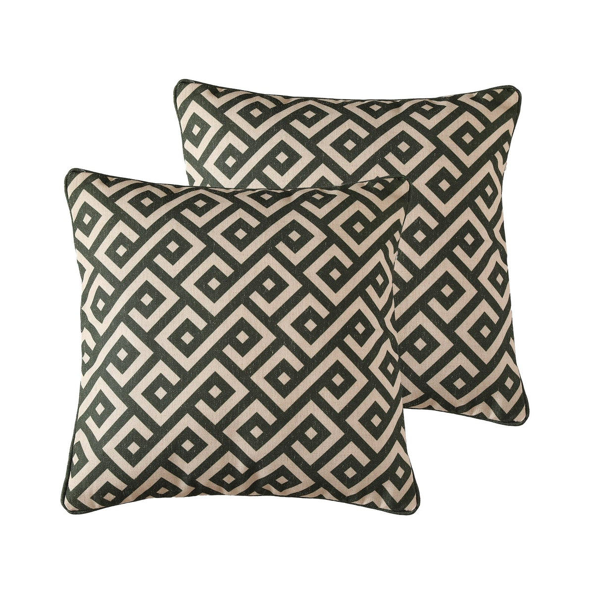 ISAENNE Vintage Elegant Linen Square Throw Pillow Cover,18"x18"-Albano A