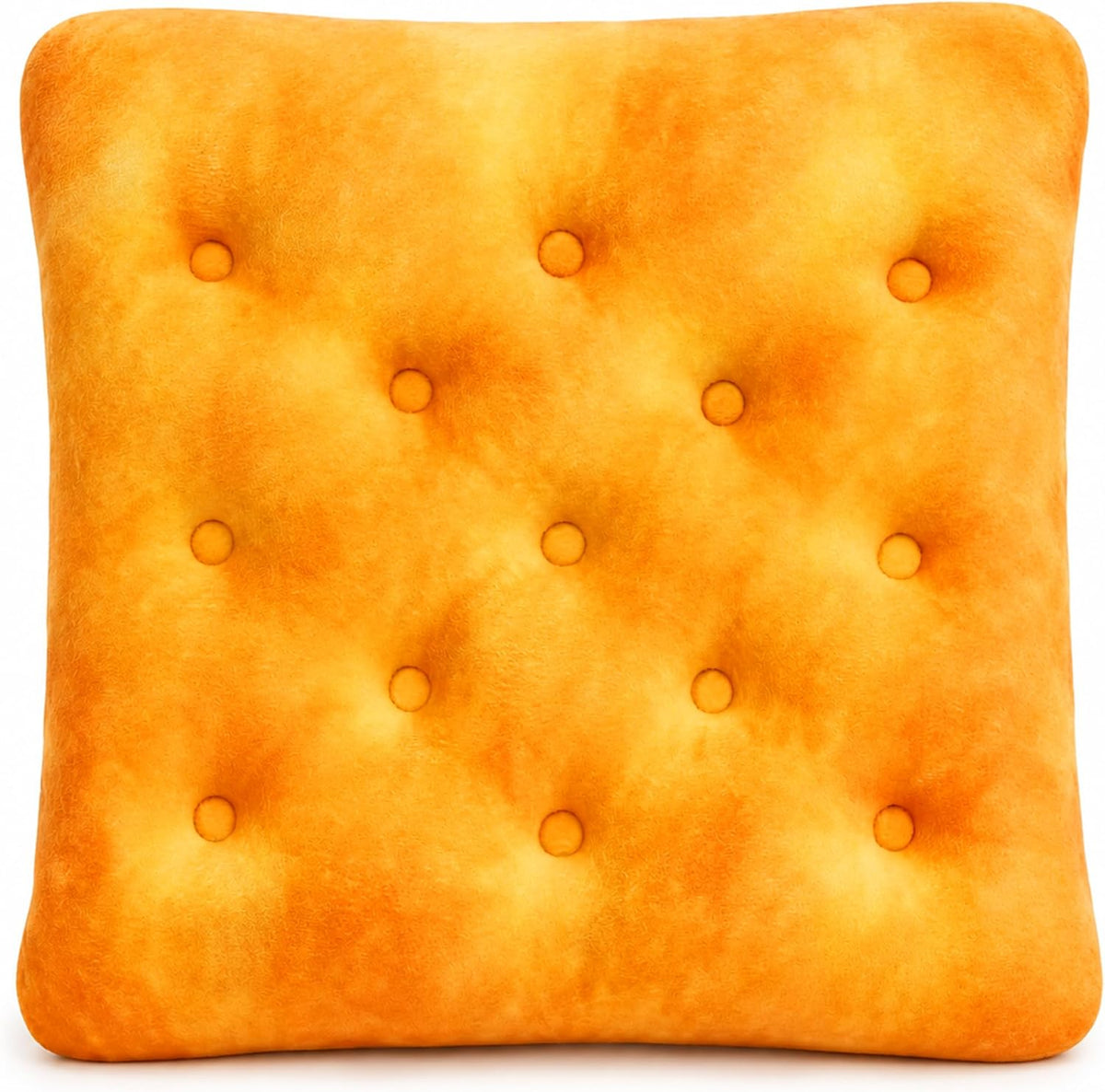Cheese Cracker Plush Toy, 10 Inch Soft Funny Food Plushie Pillow, Cute Cuddly Sandwich Crackers Snack Decor Gift for Kids and Adults