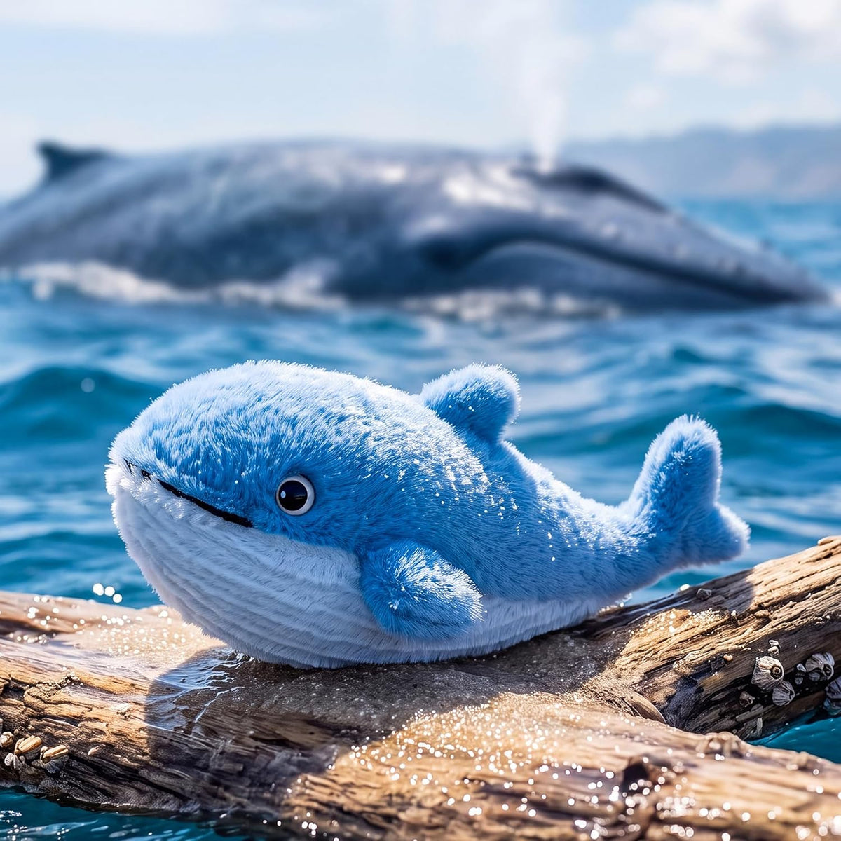 PEACH CAT Blue Whale Stuffed Animal Cute Sea Animals Plushies Gift for Kids