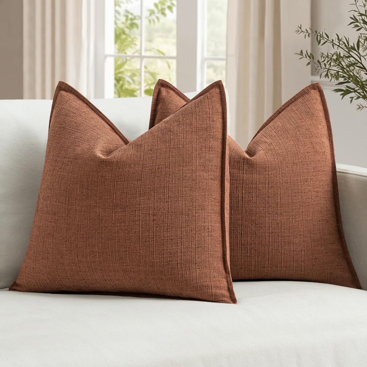 MIULEE Thick Textured Navy Blue Decorative Throw Pillow Covers 18x18 Inch
