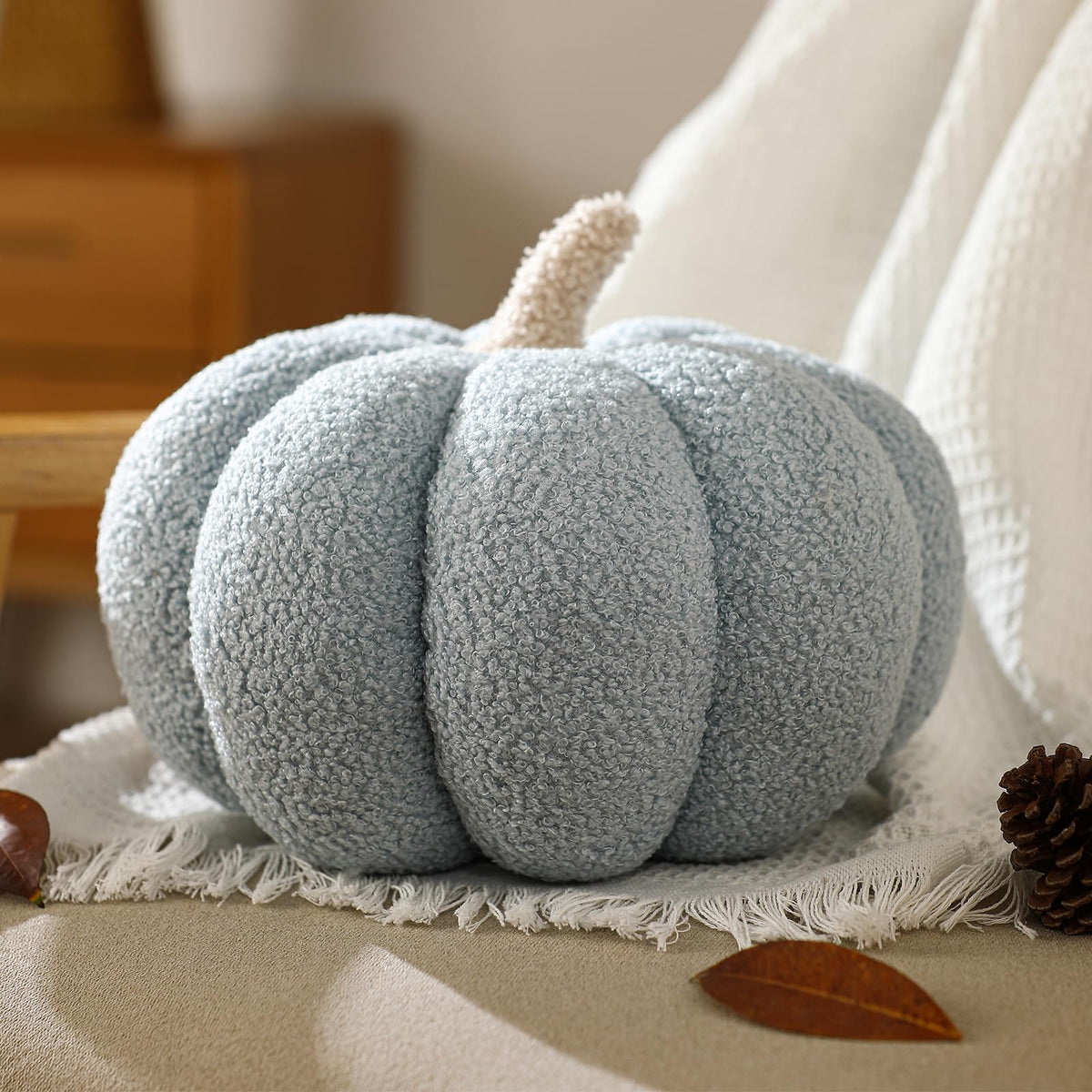 YRXRUS Halloween Pumpkin Pillows, Brown Pumpkin Shaped Throw Pillows Gifts, Fall Room Decoration, Small Cute Halloween Pillow, Teddy Fleece Small Cute 4x7 Inches Pillow for Natural Decor