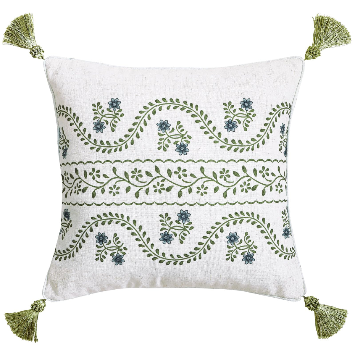 ISAENNE Vintage Elegant Linen Square Throw Pillow Cover,18"x18"-Albano A