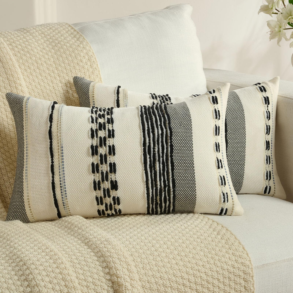 FUTEI Pack of 2 Chenille Throw Pillow Covers 45 x 45 cm,Teal